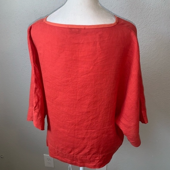 Stark X Coral 100% Linen Lagenlook Top - Picture 3 of 9